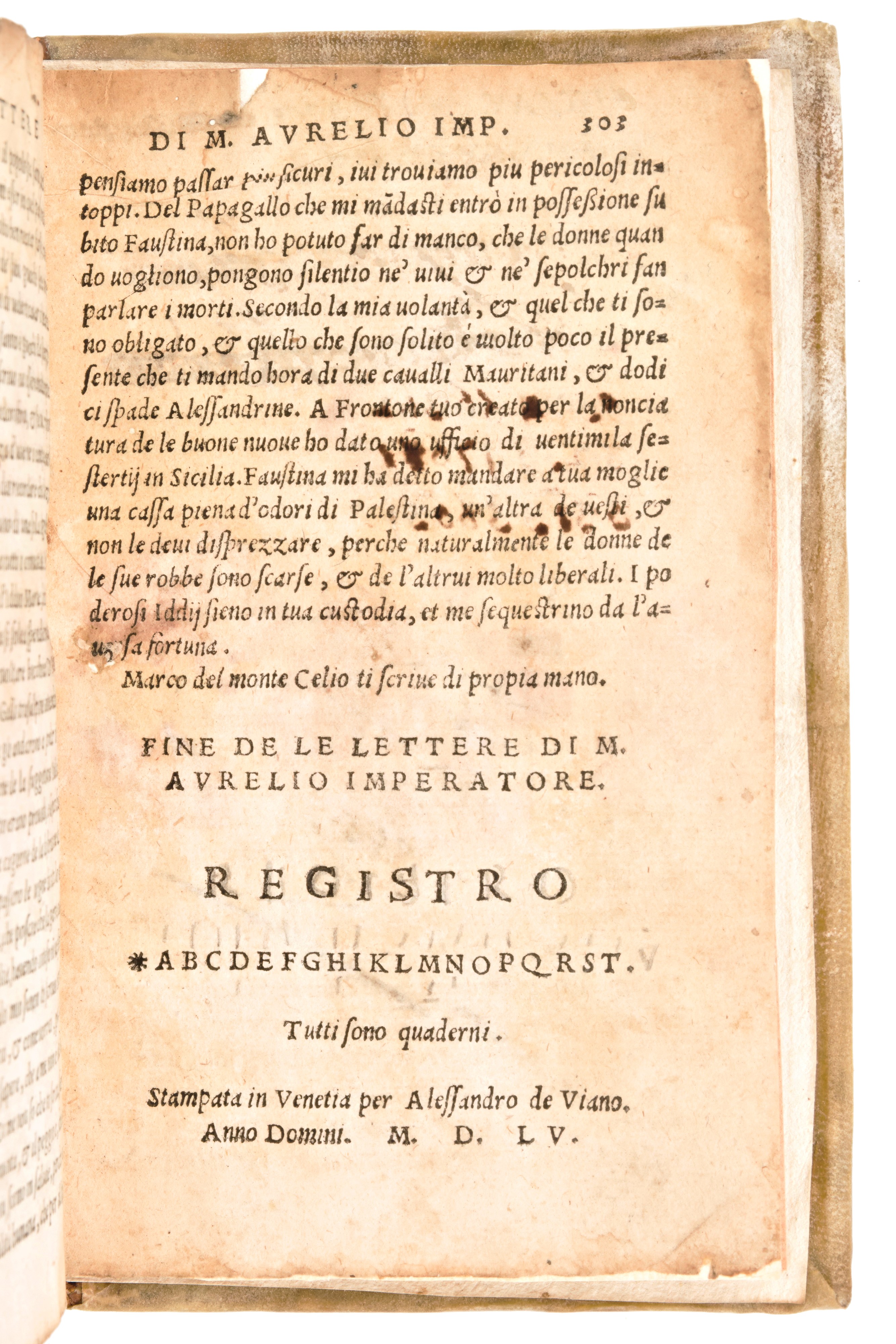 [Roma] de Guevara, Antonio : Vita gesti costumi, discorsi, et lettere di Marco Aurelio imperatore...