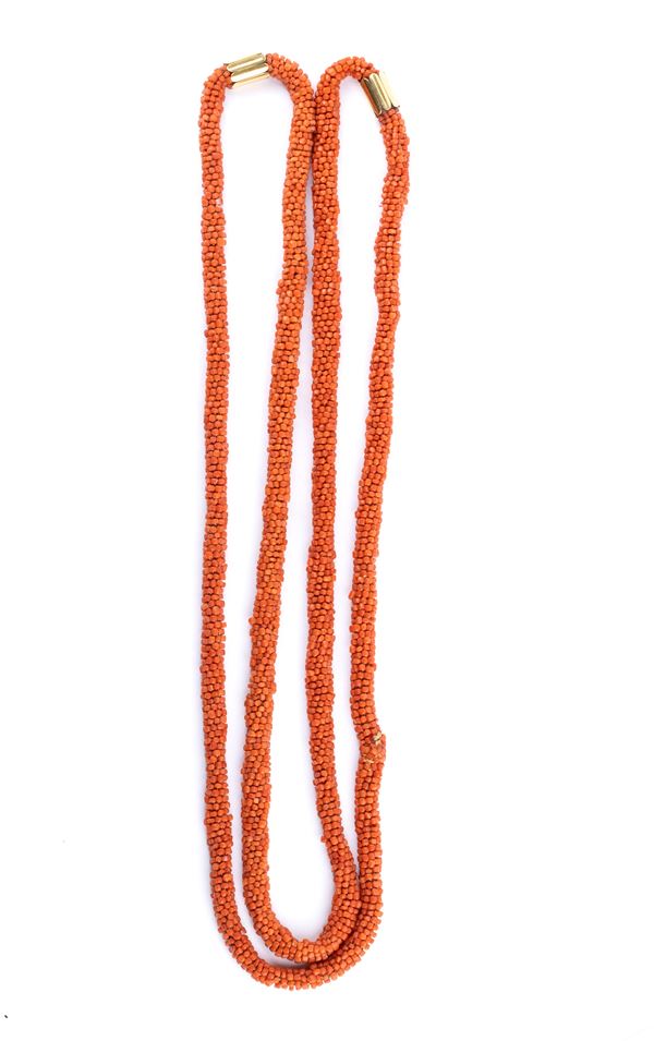 Mediterranean coral gold necklace