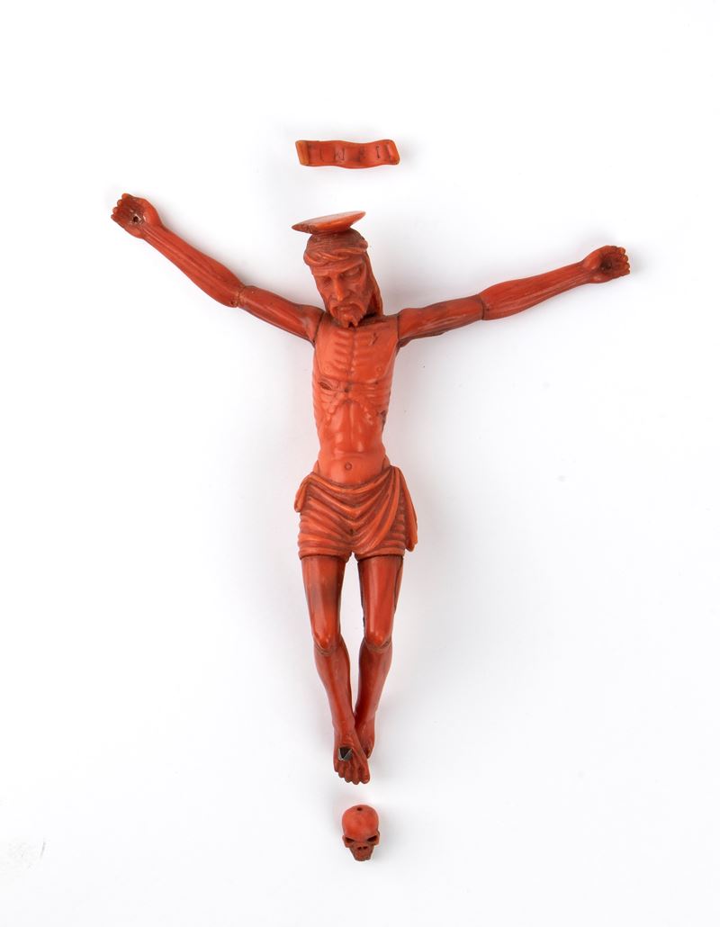 Italia meridionale (XV-XVI secolo), Corpus Christi in corallo rosso del Mediterraneo (senza croce...
