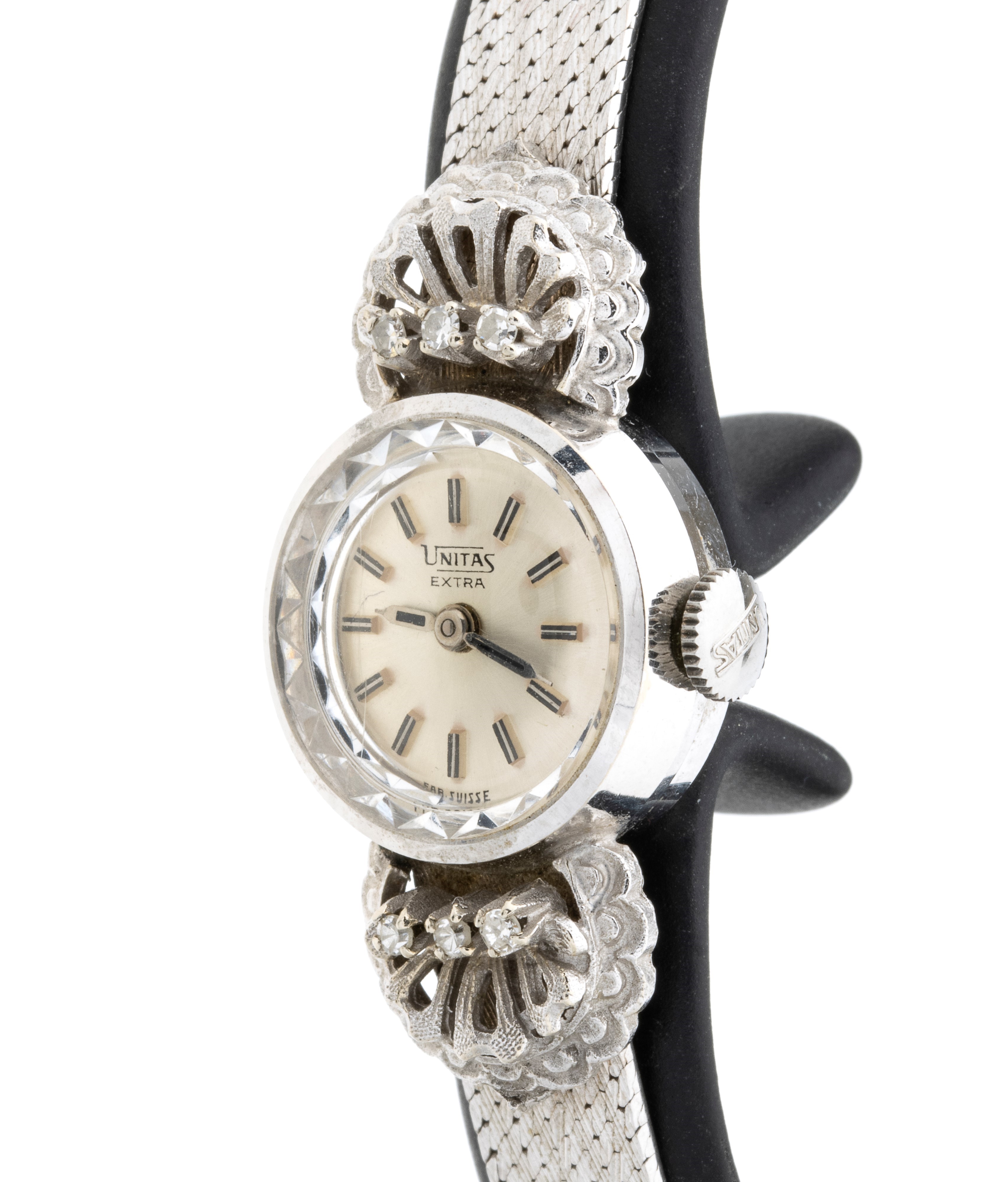 Unitas - Orologio Lady in oro bianco 18k con brillanti, anni '50