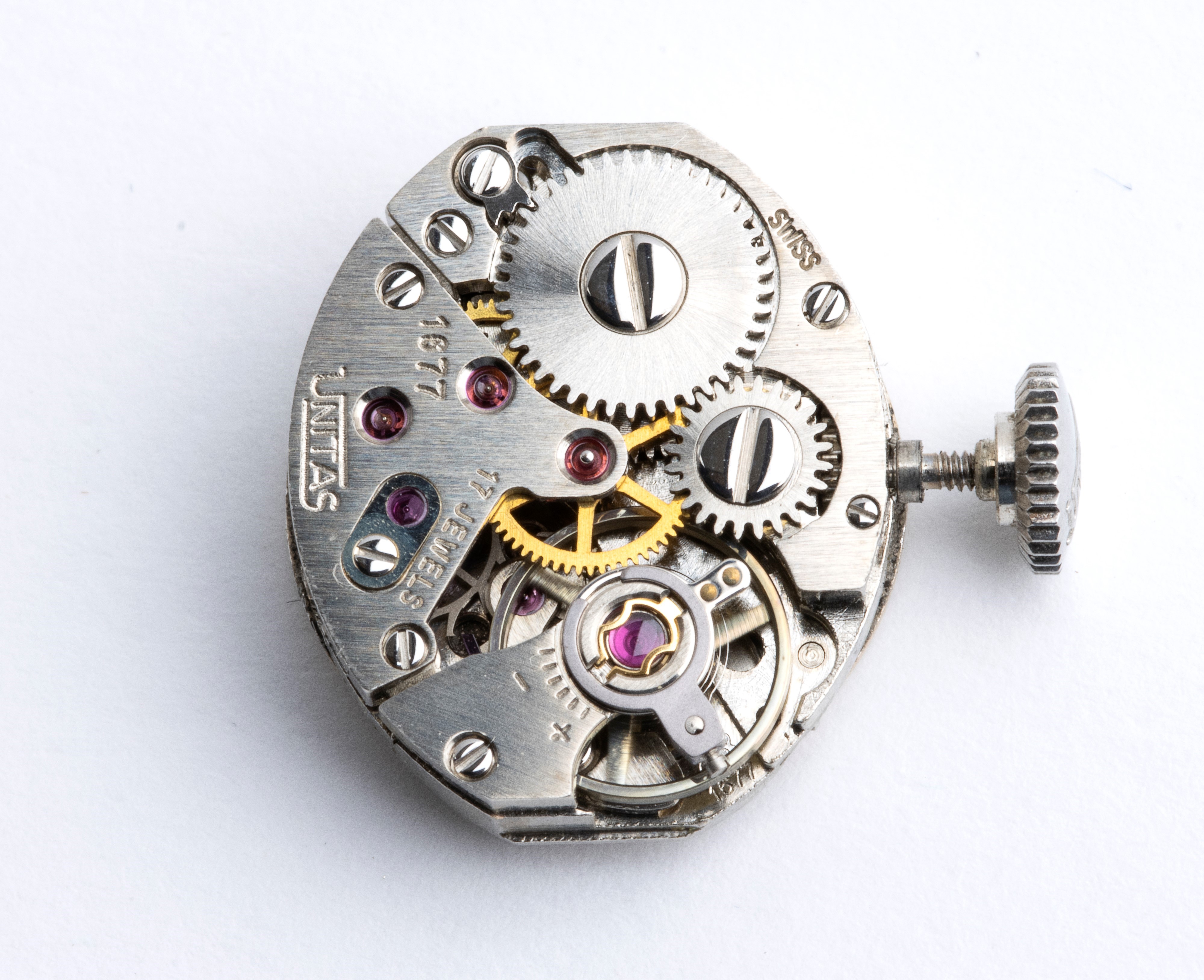 Unitas - Orologio Lady in oro bianco 18k con brillanti, anni '50