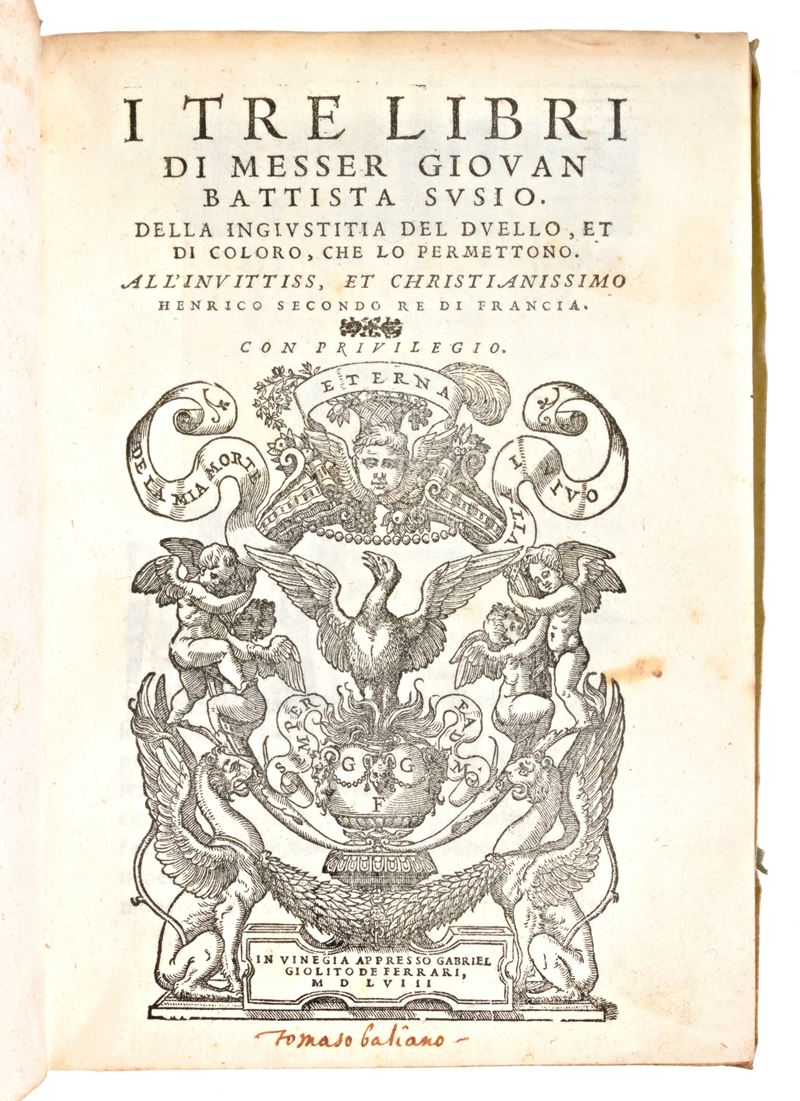 Susio, Giovanni Battista : i Tre Libri di Messer Giovan Battista Susio. della Ingiustitia del Due...