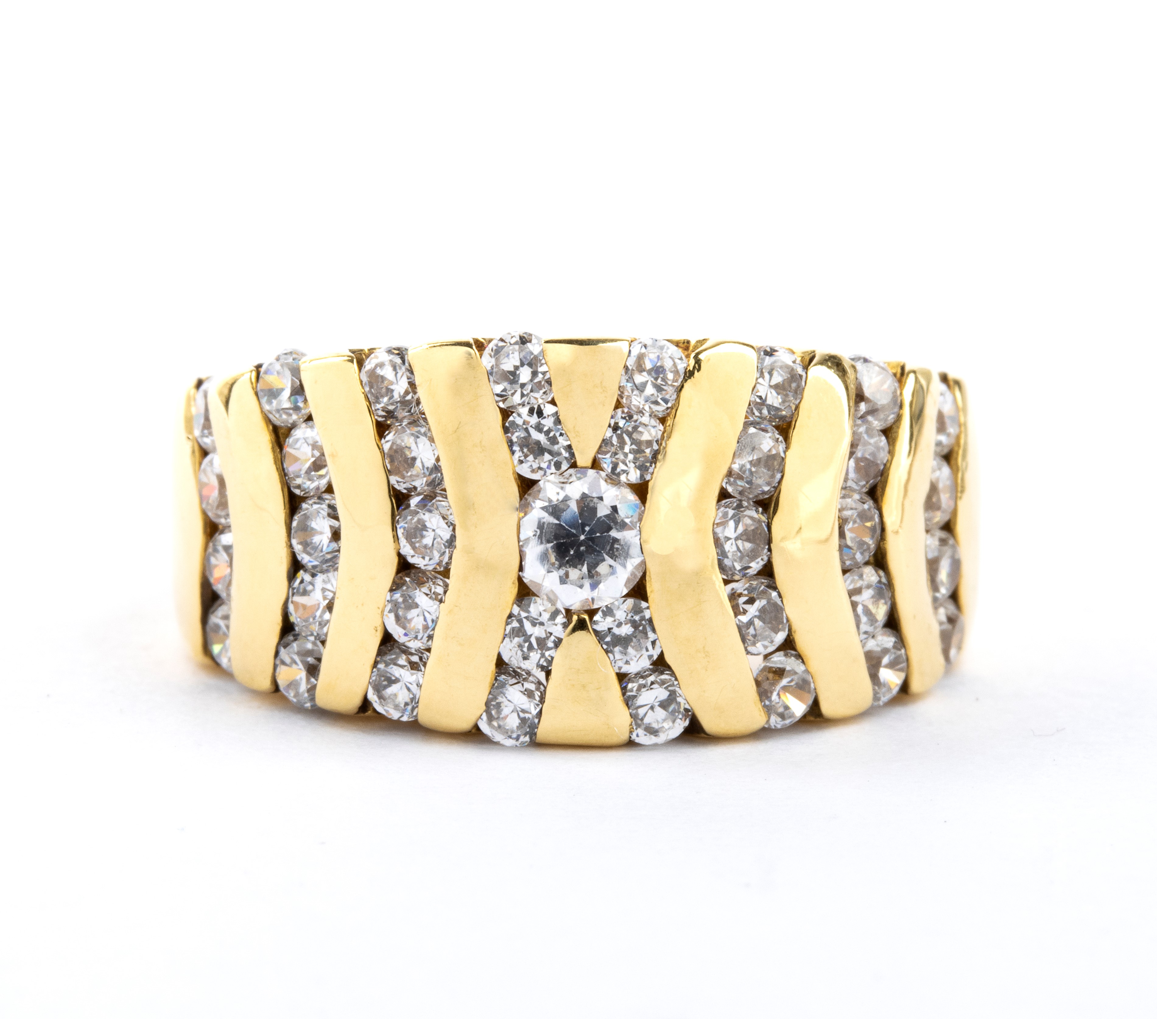 Anello oro con paste vitree