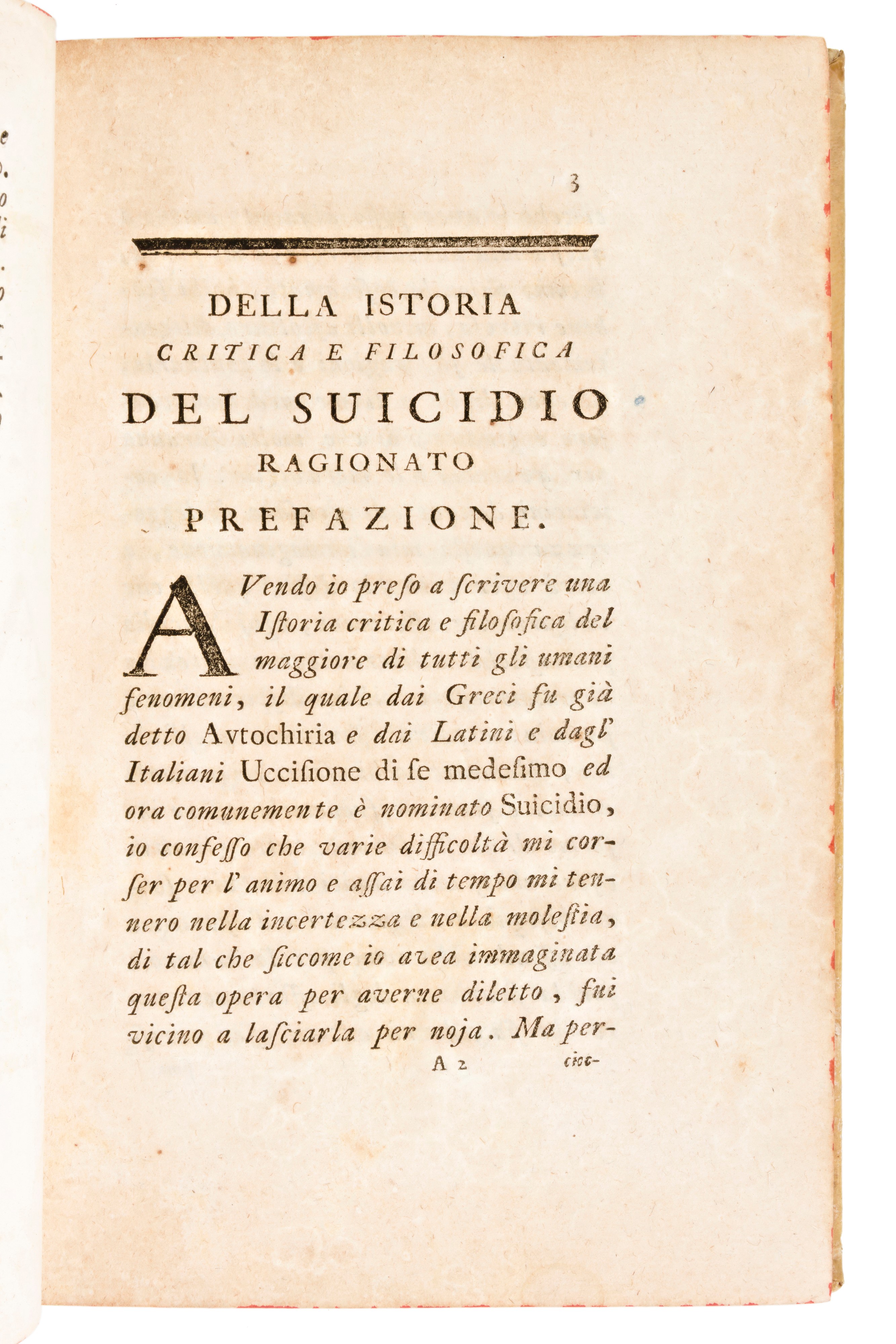 [filosofia/morale] Buonafede, Appiano : Istoria Critica e Filosofica del Suicidio Ragionato. in L...