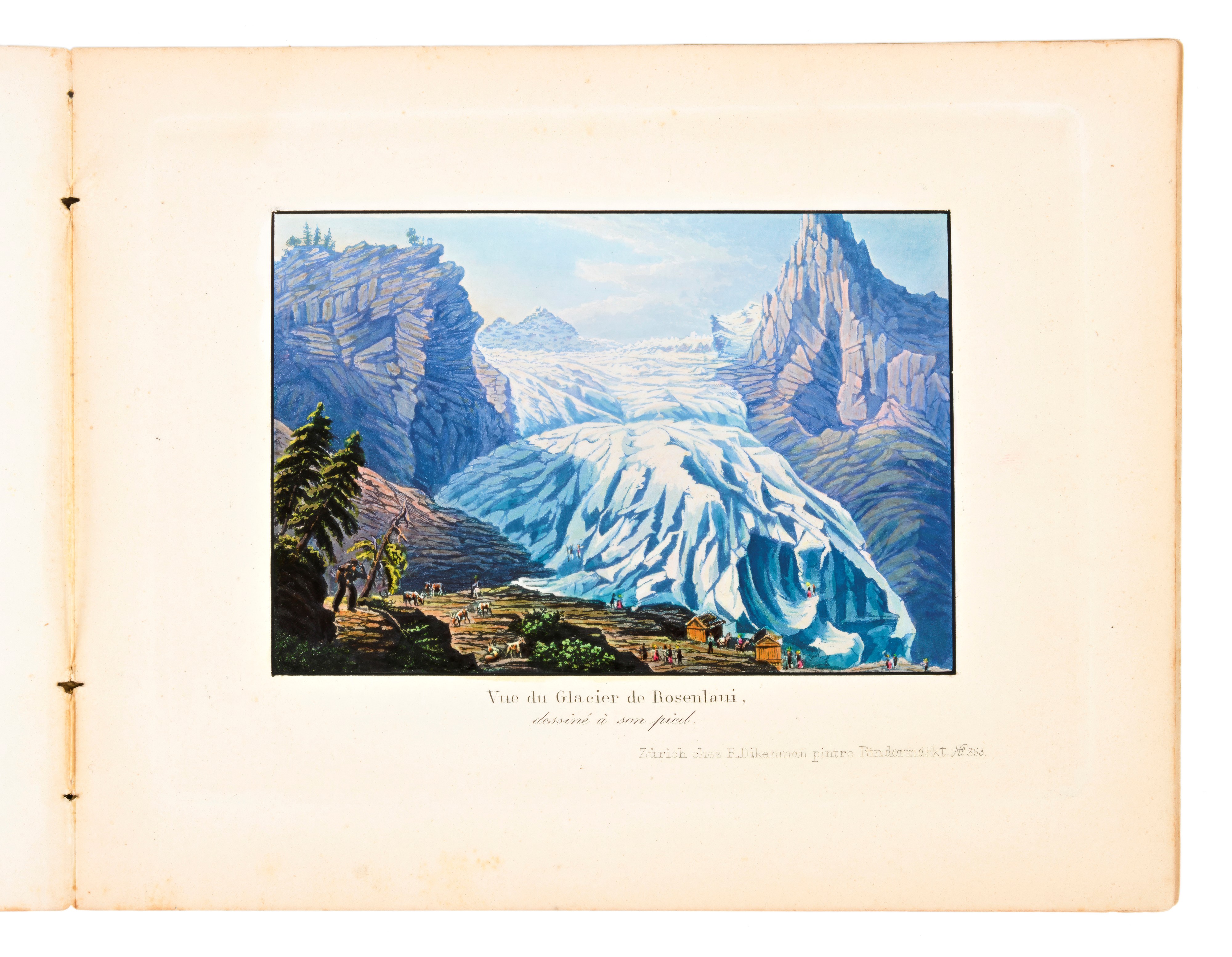 [Album] Souvenir de Berne et ses Environs: Lac de Thune, l'Oberland.. Zurich, R. Dikenmann peintr...