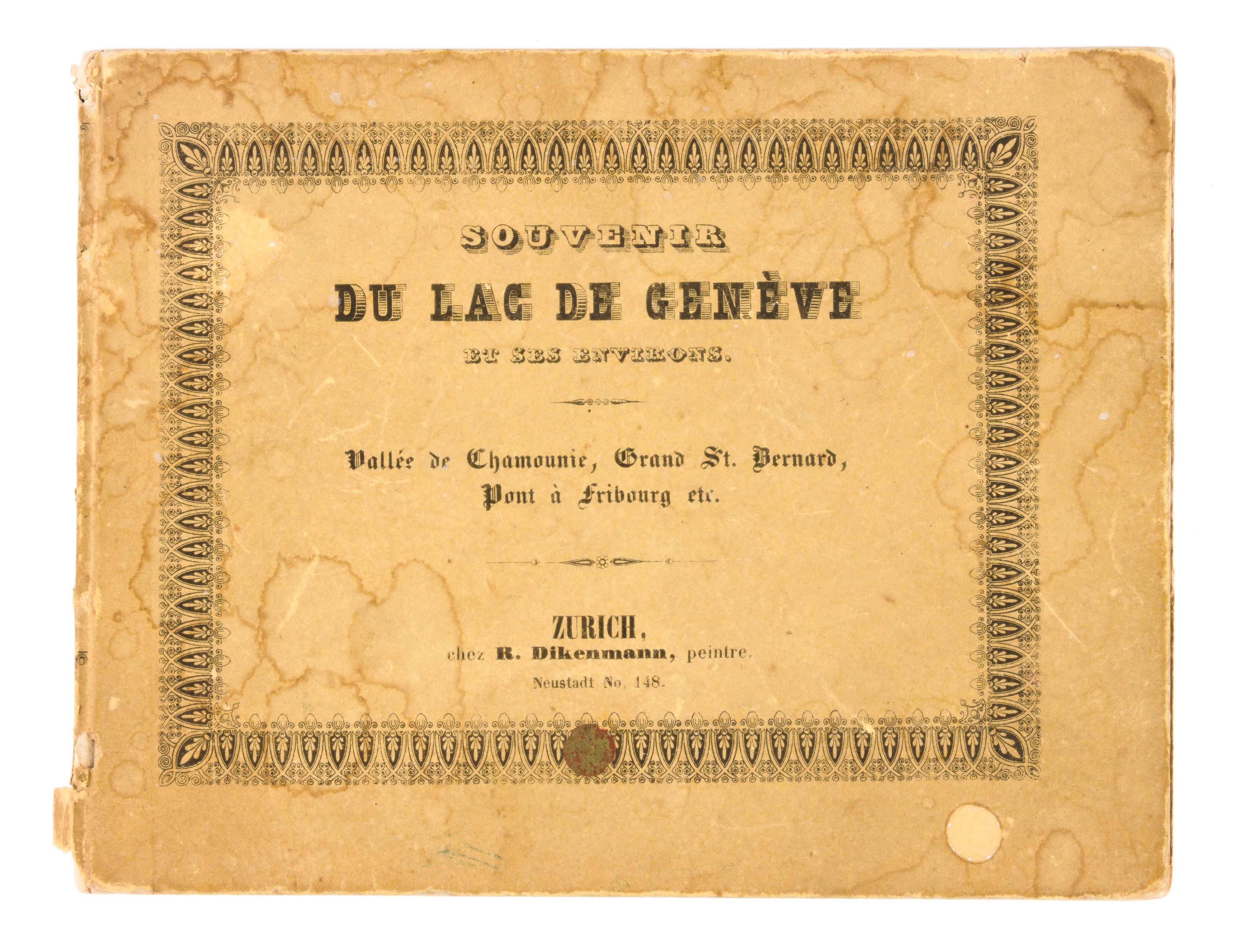 [Album] Souvenir du Lac de Genève et ses environs. Zurich, R. Dikenmann peintre. 13 acquetinte [1...