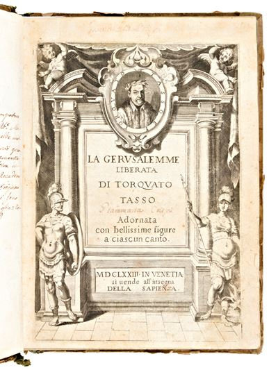 Tasso, Torquato : la Gerusalemme Liberata... Adornata con Bellissime Figure a Ciascun Canto. in V...
