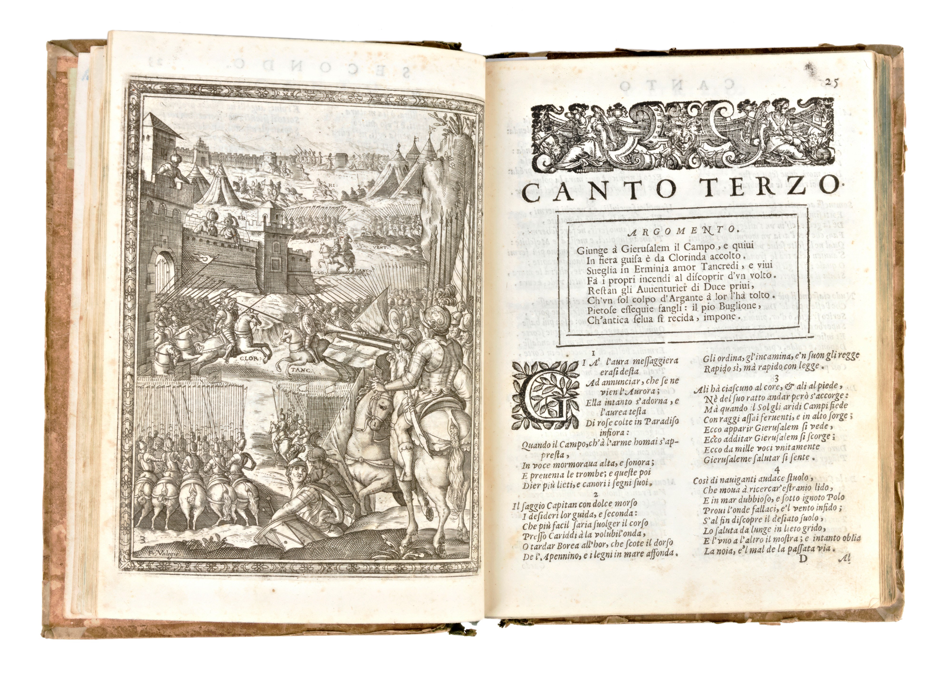 Tasso, Torquato : la Gerusalemme Liberata... Adornata con Bellissime Figure a Ciascun Canto. in V...