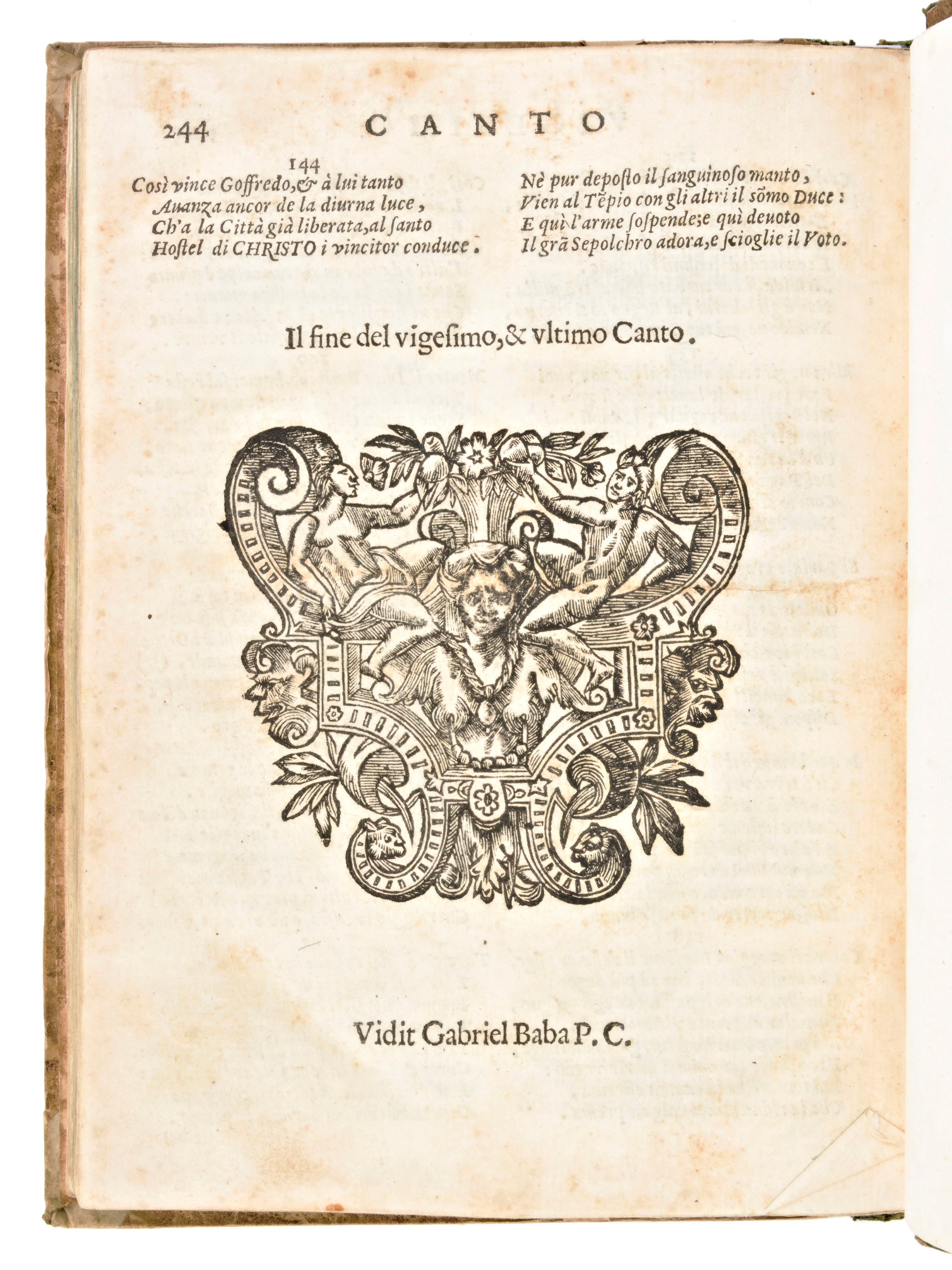 Tasso, Torquato : la Gerusalemme Liberata... Adornata con Bellissime Figure a Ciascun Canto. in V...