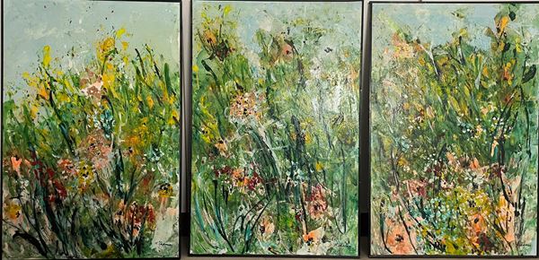 KAREN THOMAS - Primavera nell'uliveto. Triptych