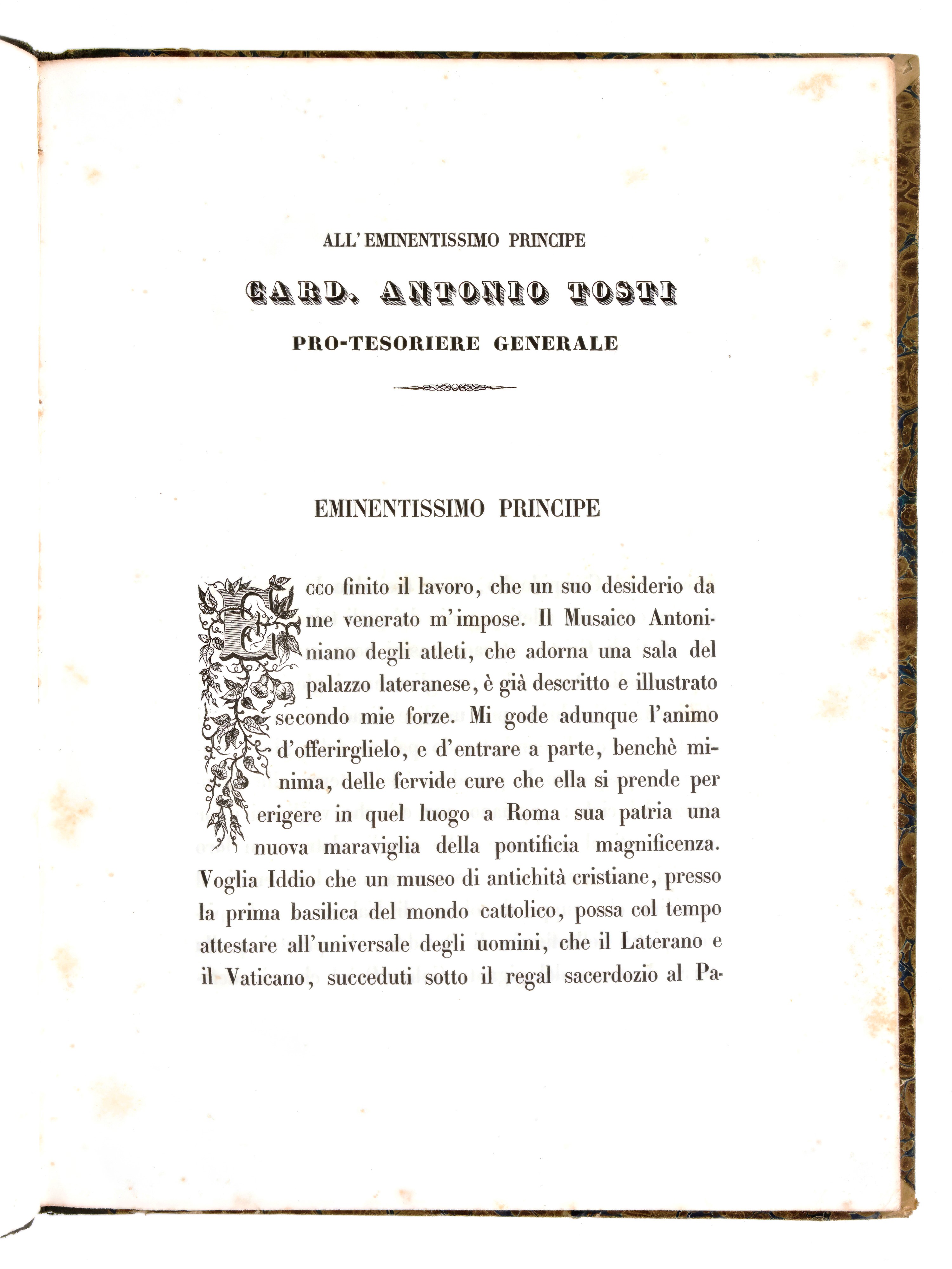 [Archeologia/Roma] Secchi, Giampietro : Il Musaico Antoniniano rappresentante la scuola degli atl...