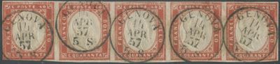 Vermiglio Scuro N.16b in Striscia di 5