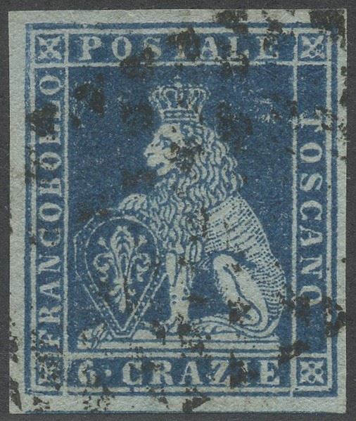 Toscana, 6 Cr. Azzurro Scuro su Azzurro N.7b