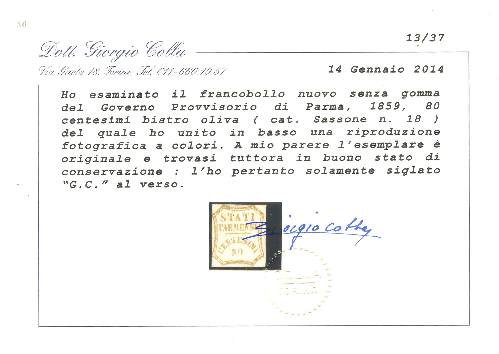 Parma/ Gov. Provvisorio, la Serietta + i Francobolli per Giornali.