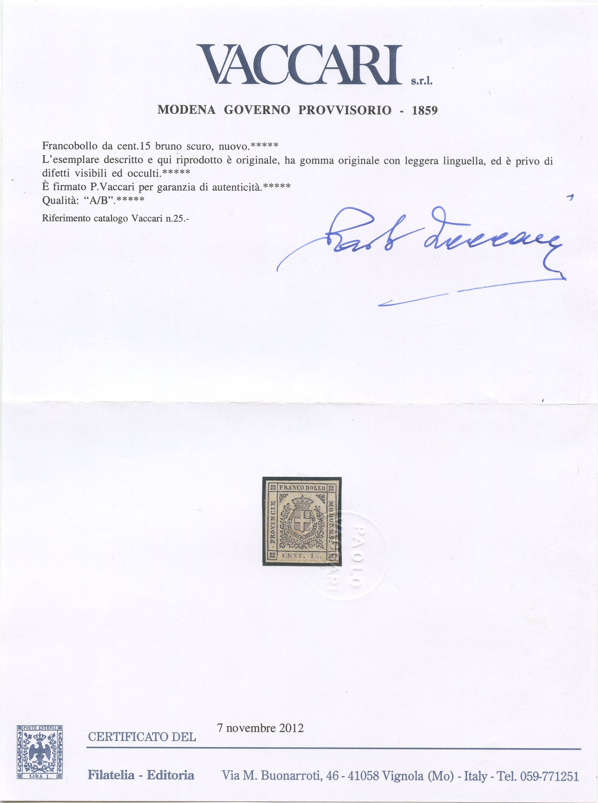 Modena - 15 Cent. Bruno Scuro N.13a