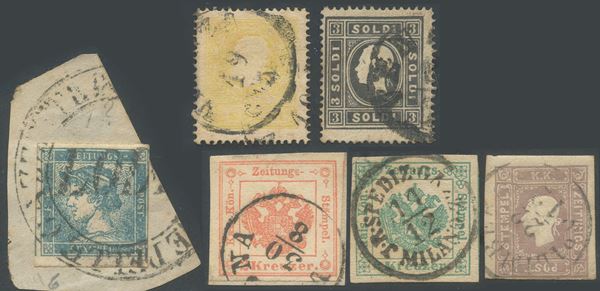 Lombardo Veneto - Emissioni successive alla prima, lotto di 180 francobolli.