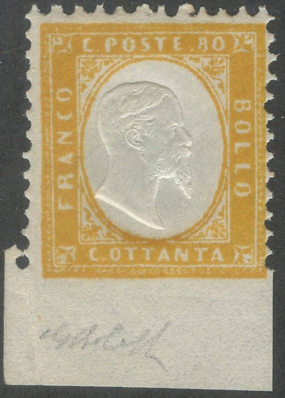 Regno - 80 Cent. Non Dentellato in Basso