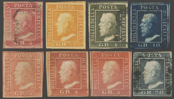 Sicilia - Interessante insieme di 8 valori.