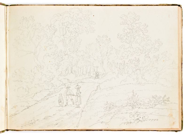 Album di Disegni Inglesi del XIX Sec. Vedute Paesaggi Boschi Montagna