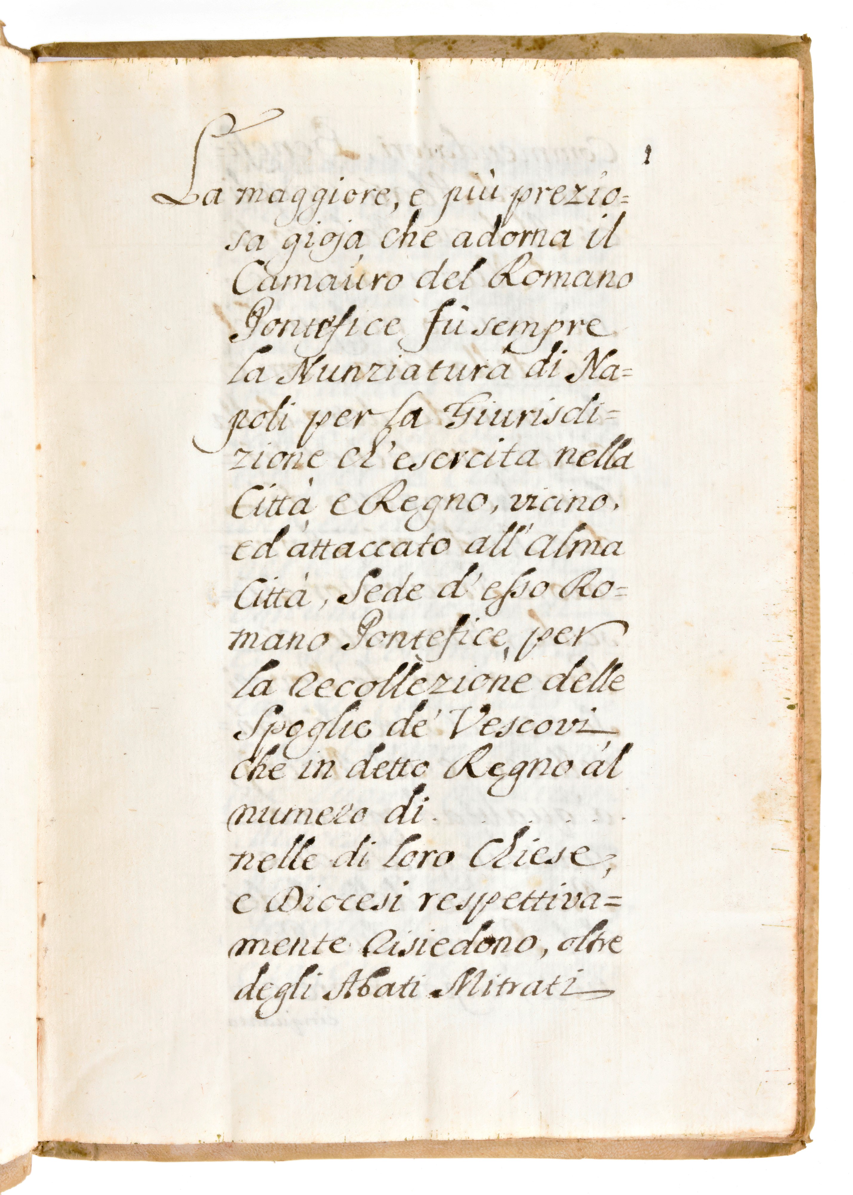 [Manoscritto '800] Notizie politiche ed economiche. Nunziatura Apostolica Napoli, circa 18th seco...