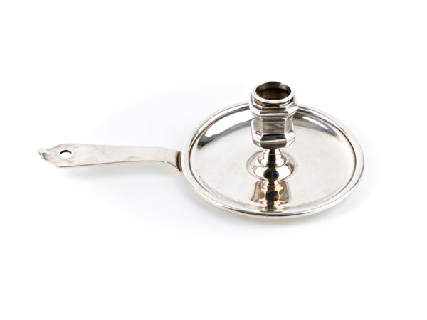 BULGARI - Italian sterling silver chamber candlestick