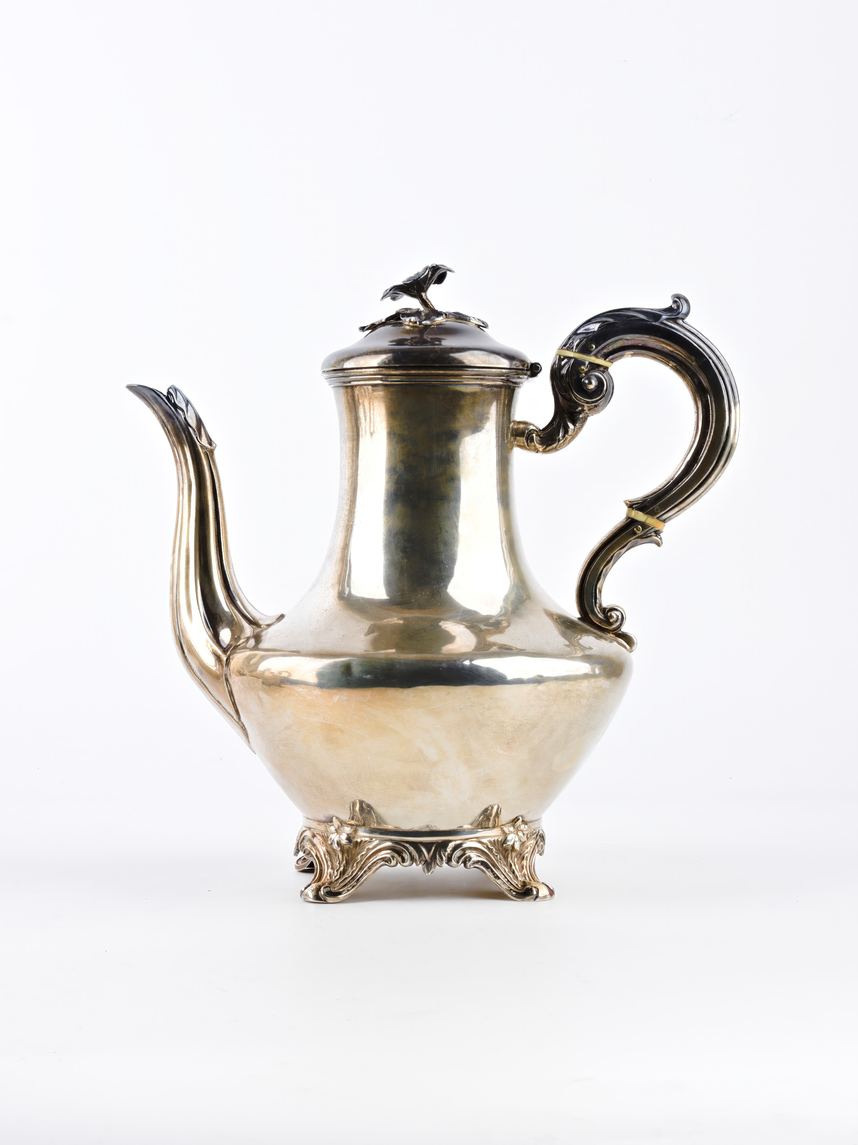 Servizio da tè e caffè vittoriano inglese in argento