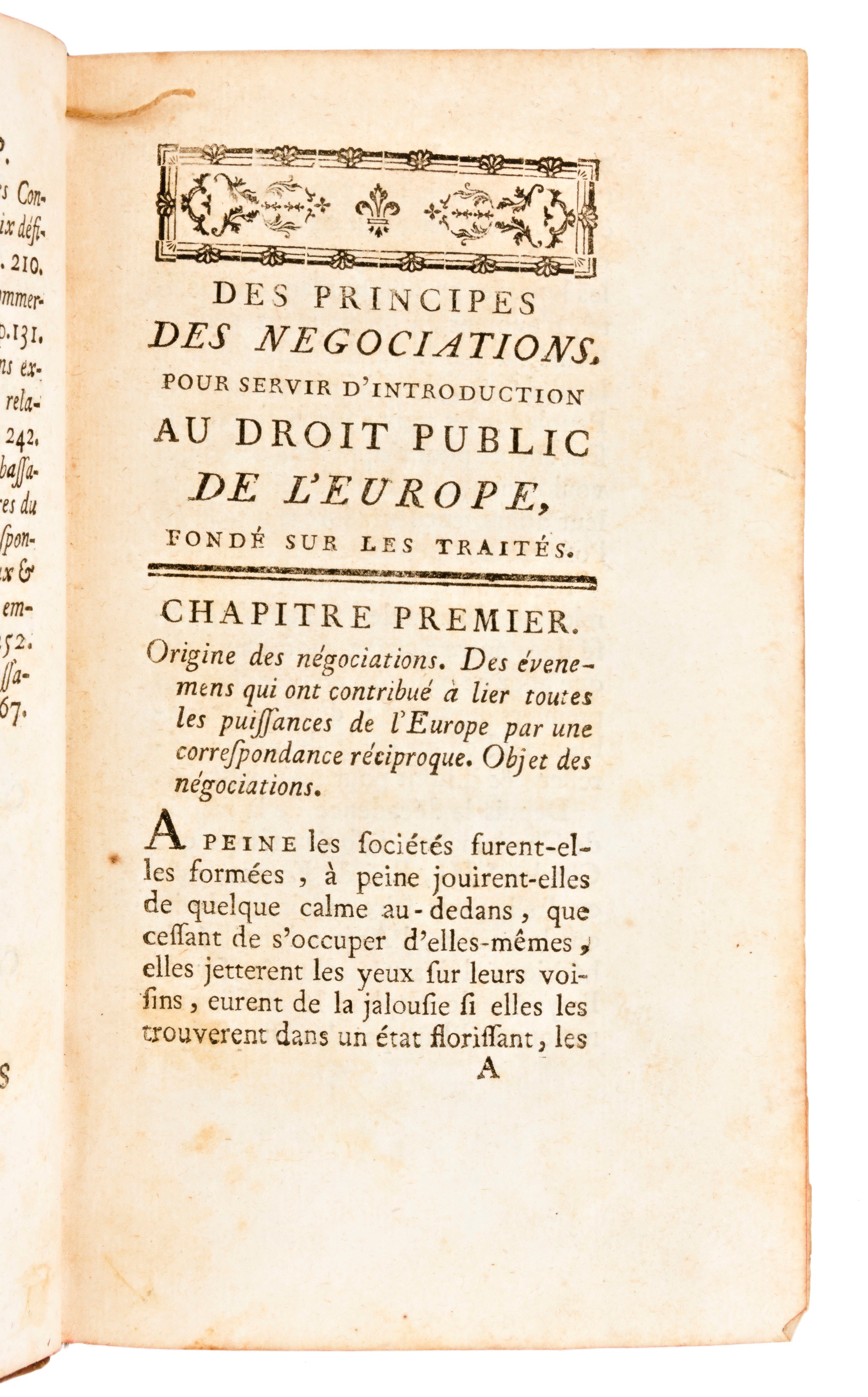 [politica] De Mably, Gabriel : Des Principes Des Négociations. Pour Servir D'introduction Au Droi...