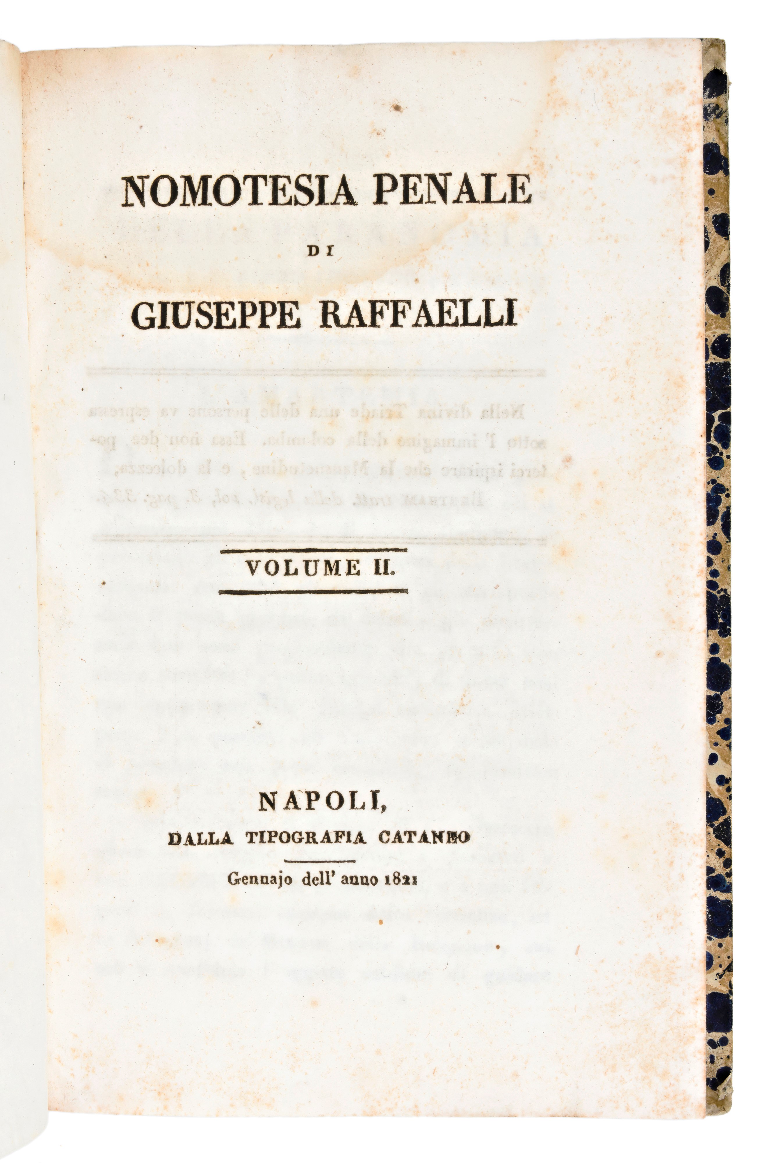[diritto] 2 Opere - Raffaelli, Giuseppe : Nomotesia Penale... Seconda Edizione Riveduta. in Roma,...