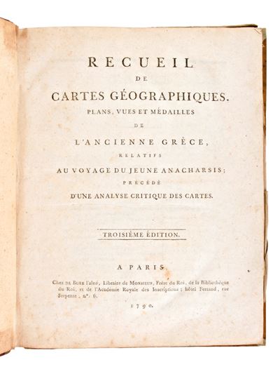 [atlante Antica Grecia] Barthélemy, Jean-j. : Recueil De Cartes Geographiques, Plans, Vues Et Med...