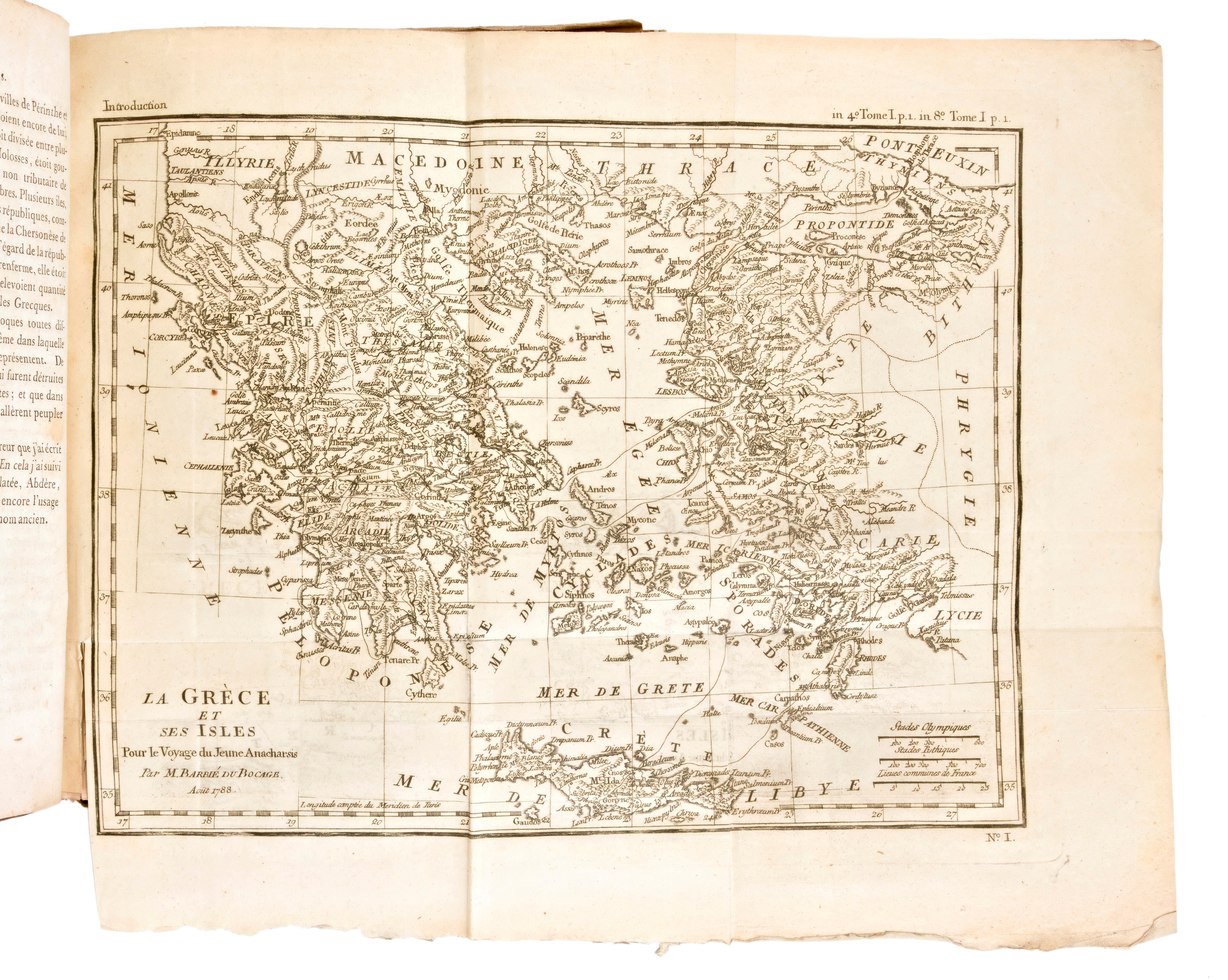 [atlante Antica Grecia] Barthélemy, Jean-j. : Recueil De Cartes Geographiques, Plans, Vues Et Med...