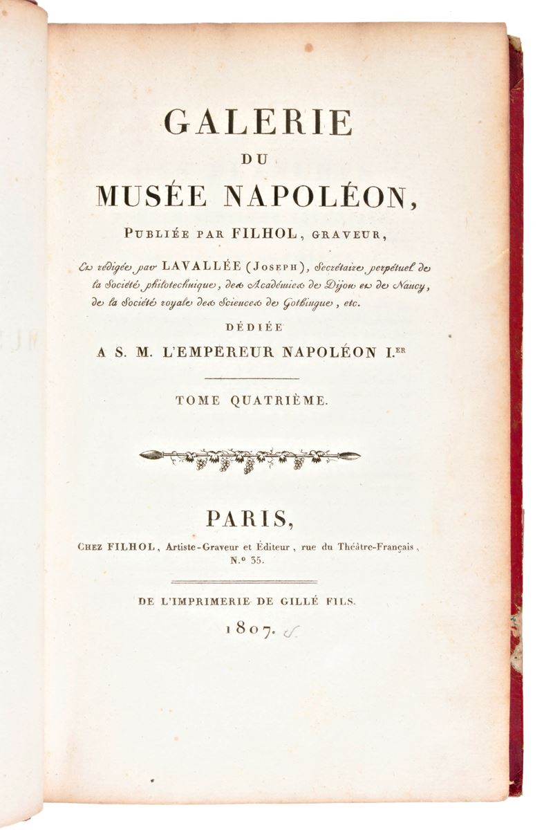 Lavalle, Joseph : Galerie Du Musee Napoleon Vol. 4 / De France Vol. 10. Paris, Imprimerie De Gill...