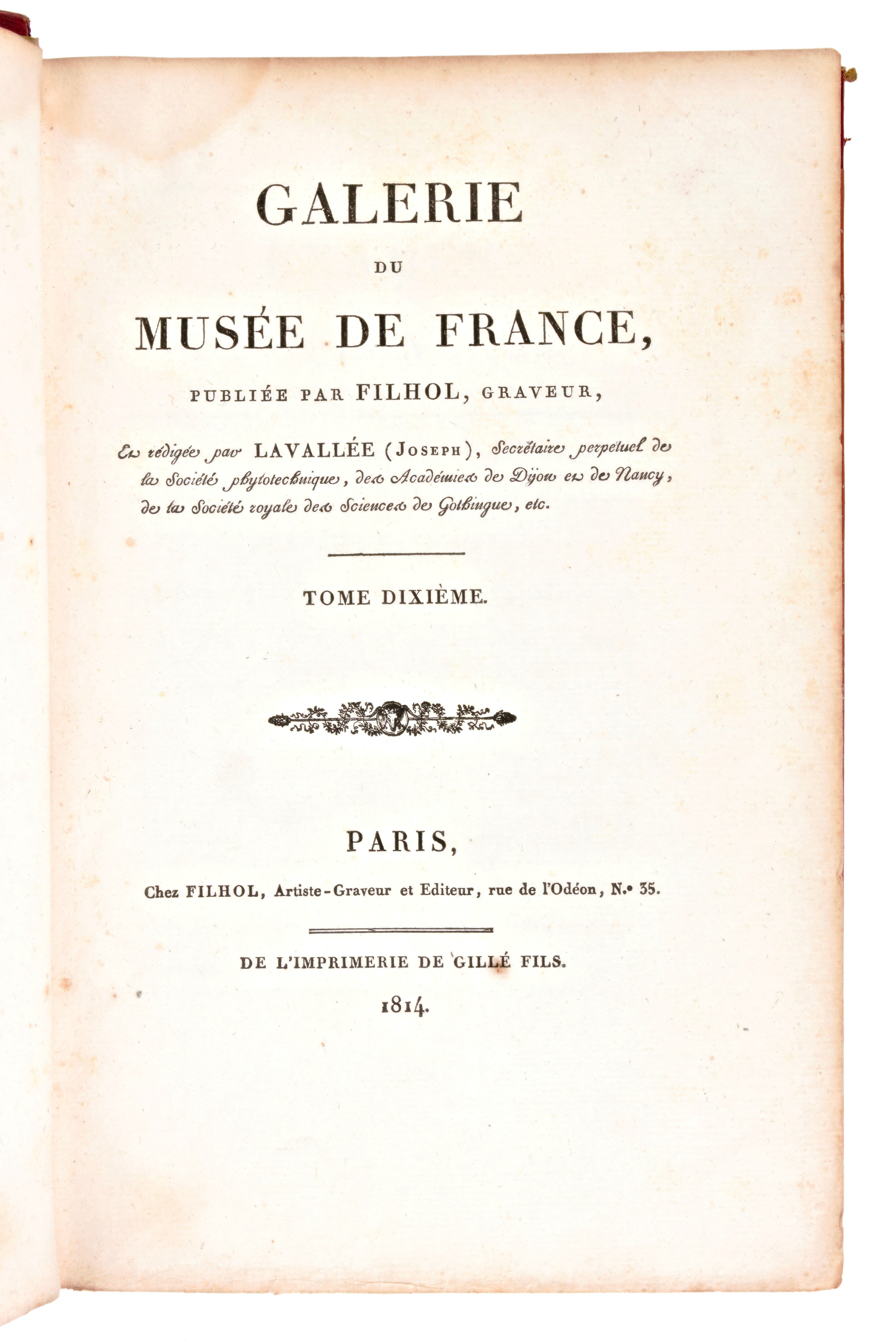Lavalle, Joseph : Galerie Du Musee Napoleon Vol. 4 / De France Vol. 10. Paris, Imprimerie De Gill...