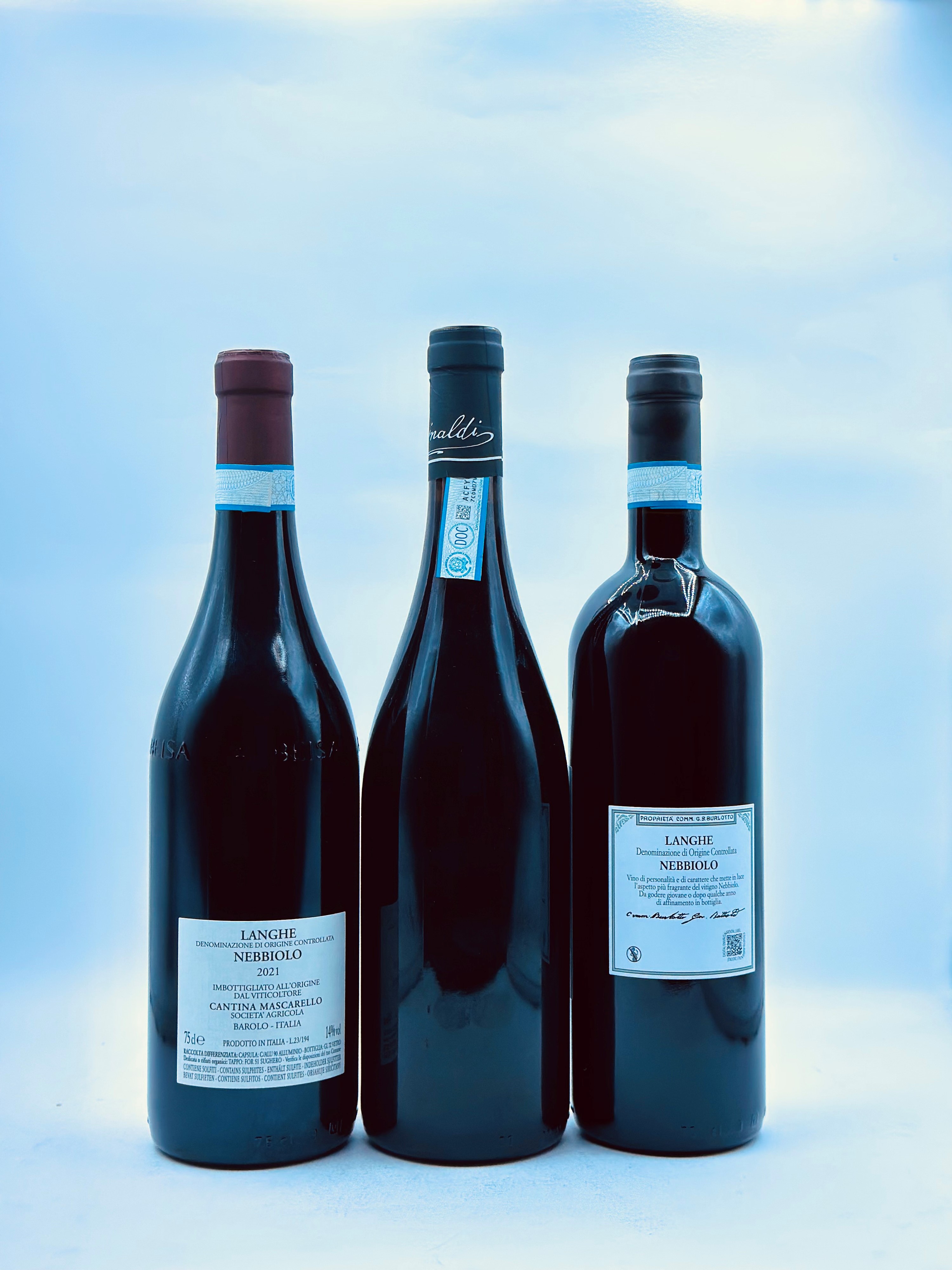 Giuseppe Rinaldi, Langhe Nebbiolo - Bartolo Mascarello, Langhe Nebbiolo - Comm. G.B. Burlotto, La...