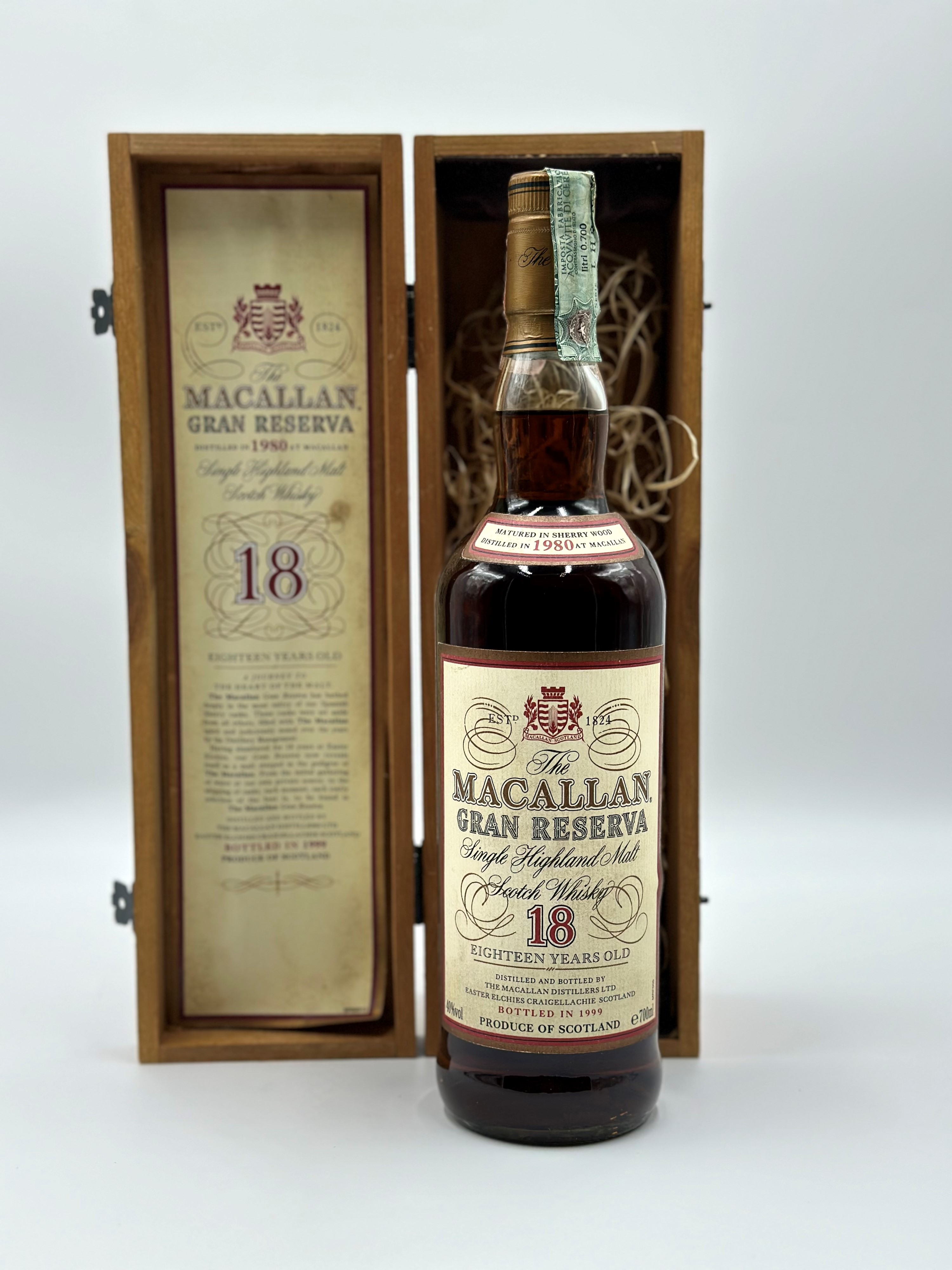 Whisky Gran Reserva 18 YO Single Malt Macallan 1980 1 Bot