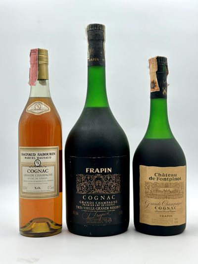 Ragnaud Sabourn Cognac X.o. - Frapin, Cognac Très Vieille Grand Riserve - Château De Fontpinot, C...