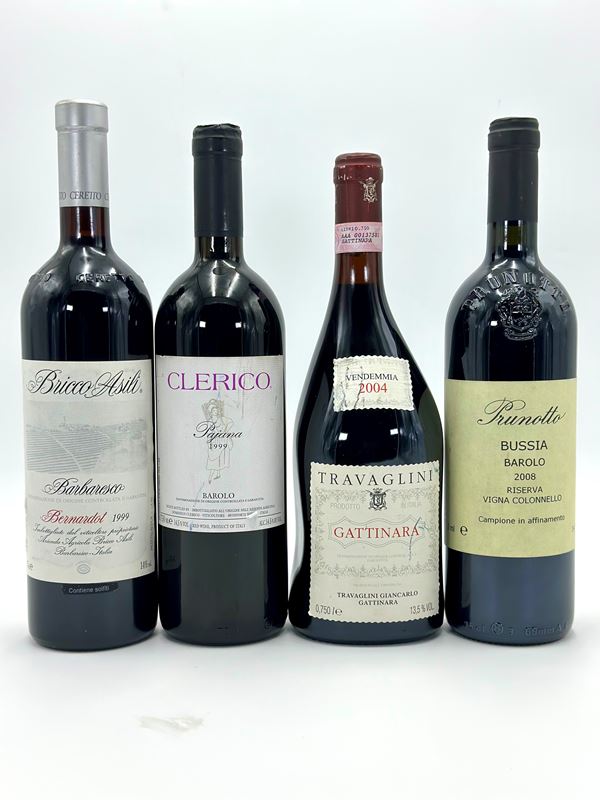 Ceretto, Barbaresco Bernardot Bricco Asili - Clerico, Barolo Pajana - Travaglini, Gattinara - Prunotto, Barolo Bussia