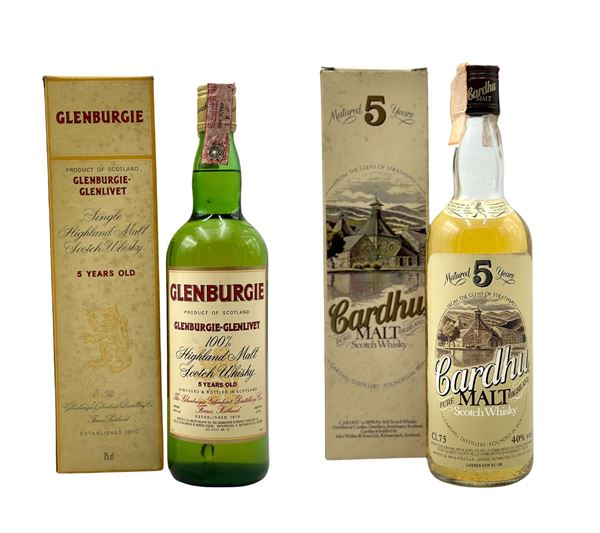 Cardhu, Malt Scotch Whisky 5 Years Old - Glenburgie Glenlivet, Scotch Whisky 5 Years Old