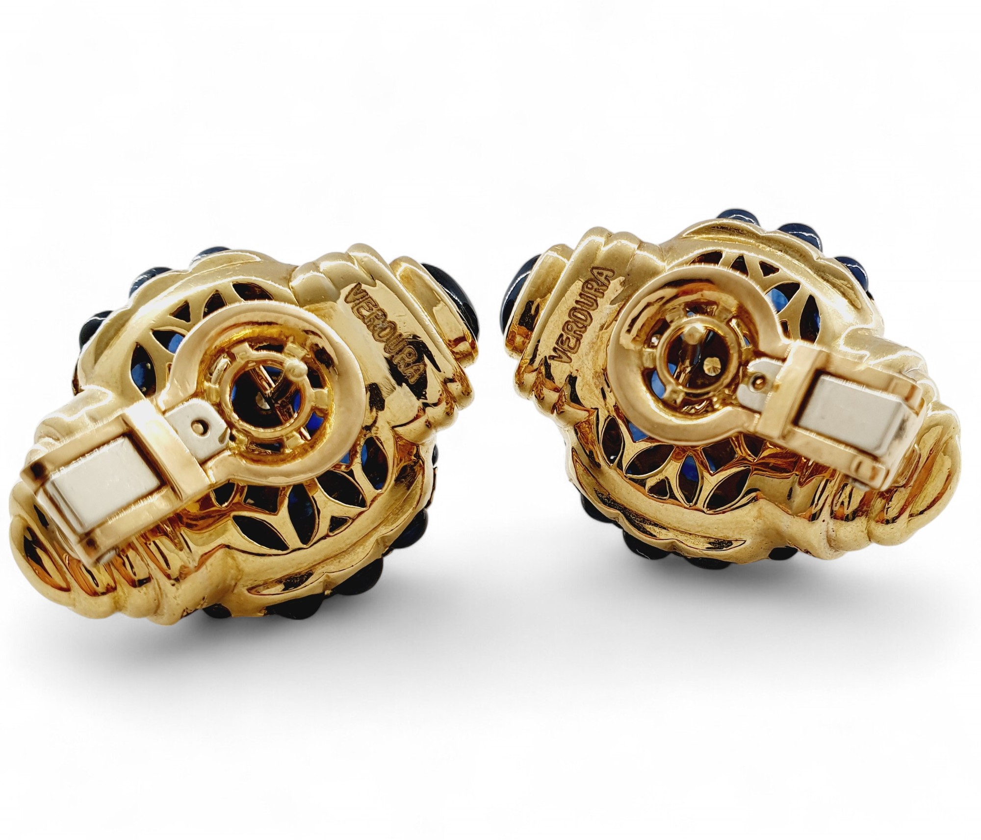 Orecchini in oro con diamanti e zaffiri