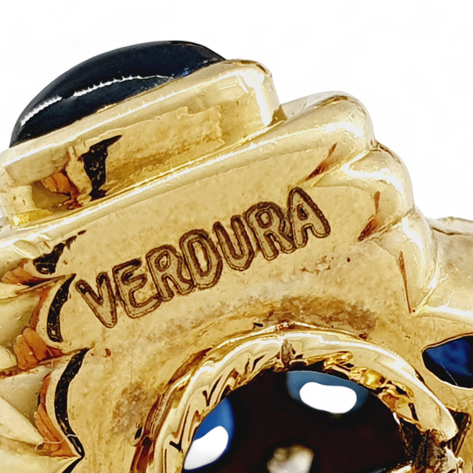 Orecchini in oro con diamanti e zaffiri