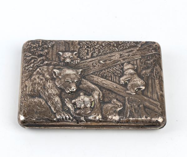 A Russian silver snuff box