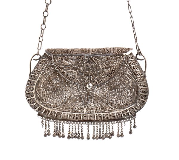 Indian solid silver handbag