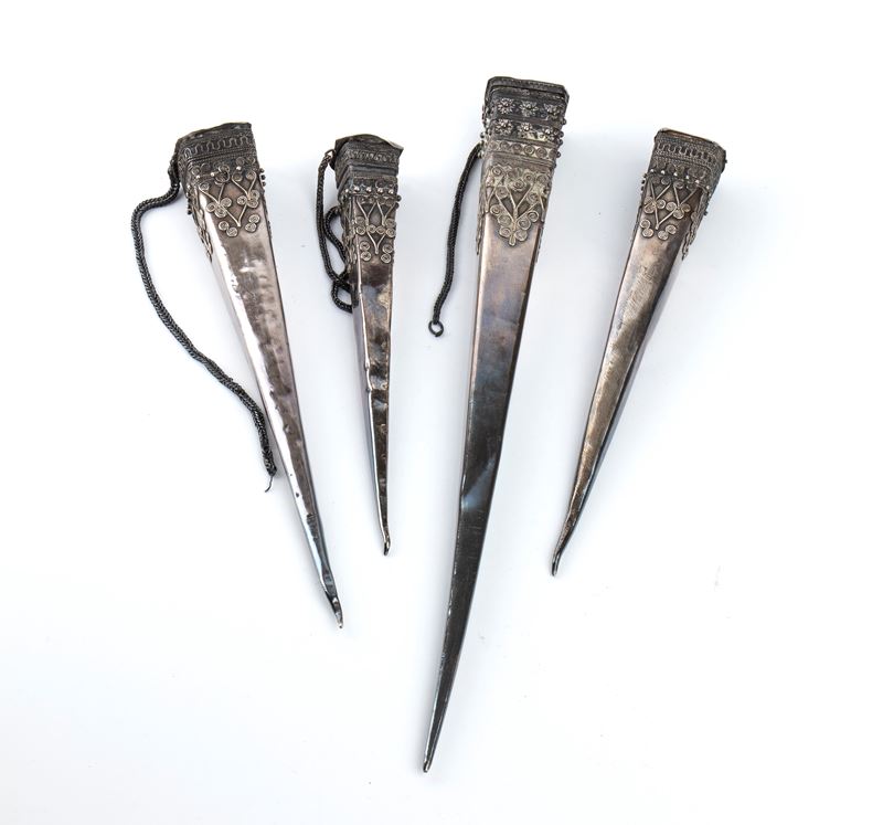 Fucinçine per capelli in argento, Laos, XIX secolo