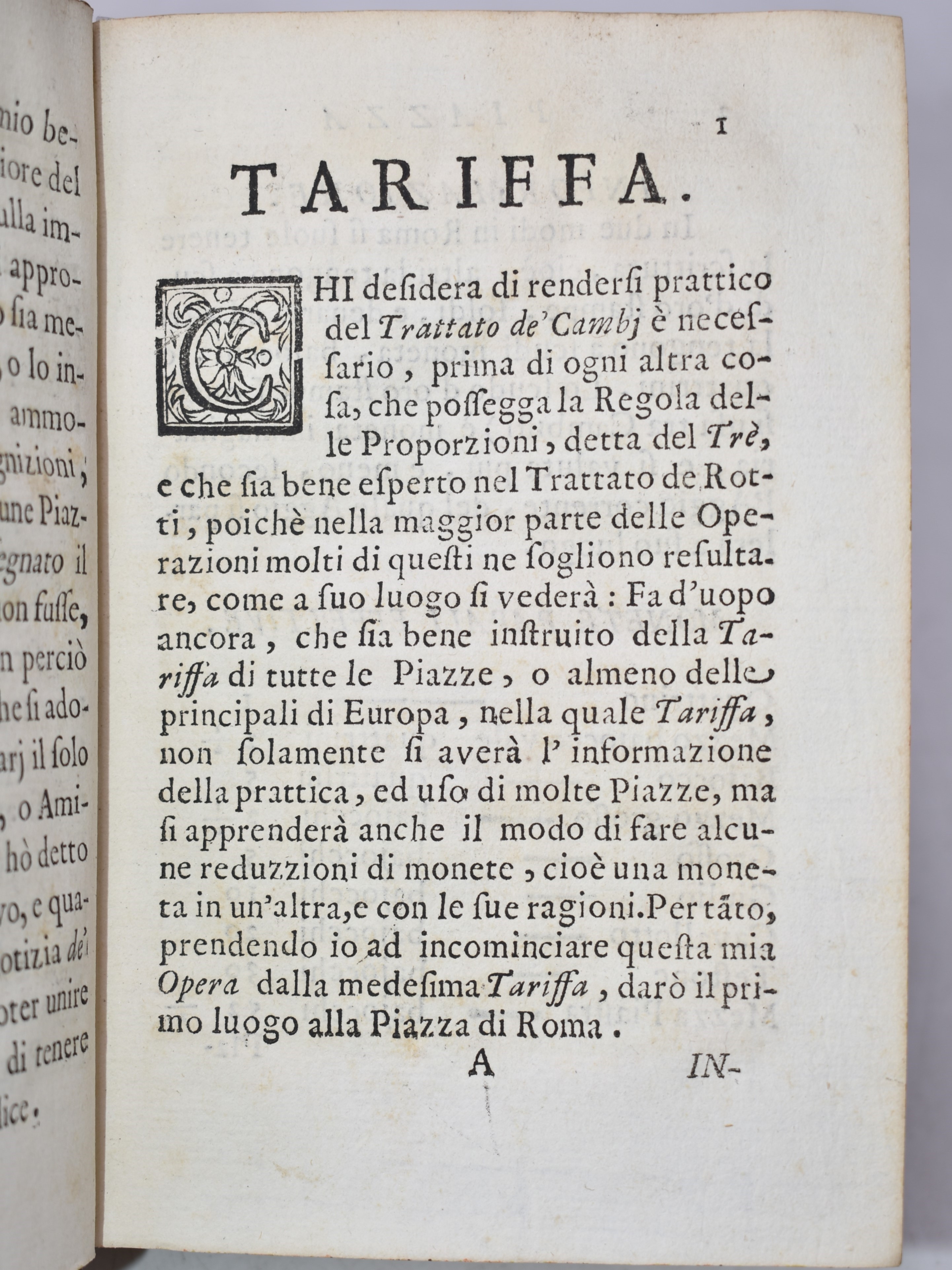 Conti, Alessandro : Trattato De Cambj, Ragguagli e Commissioni. Composto dal P. Alessandro Maria ...