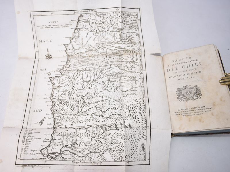 Molina, Giovanni Ignazio: Saggio sulla Storia Civile del Chili. Bologna, 1787, nella Stamperia di...