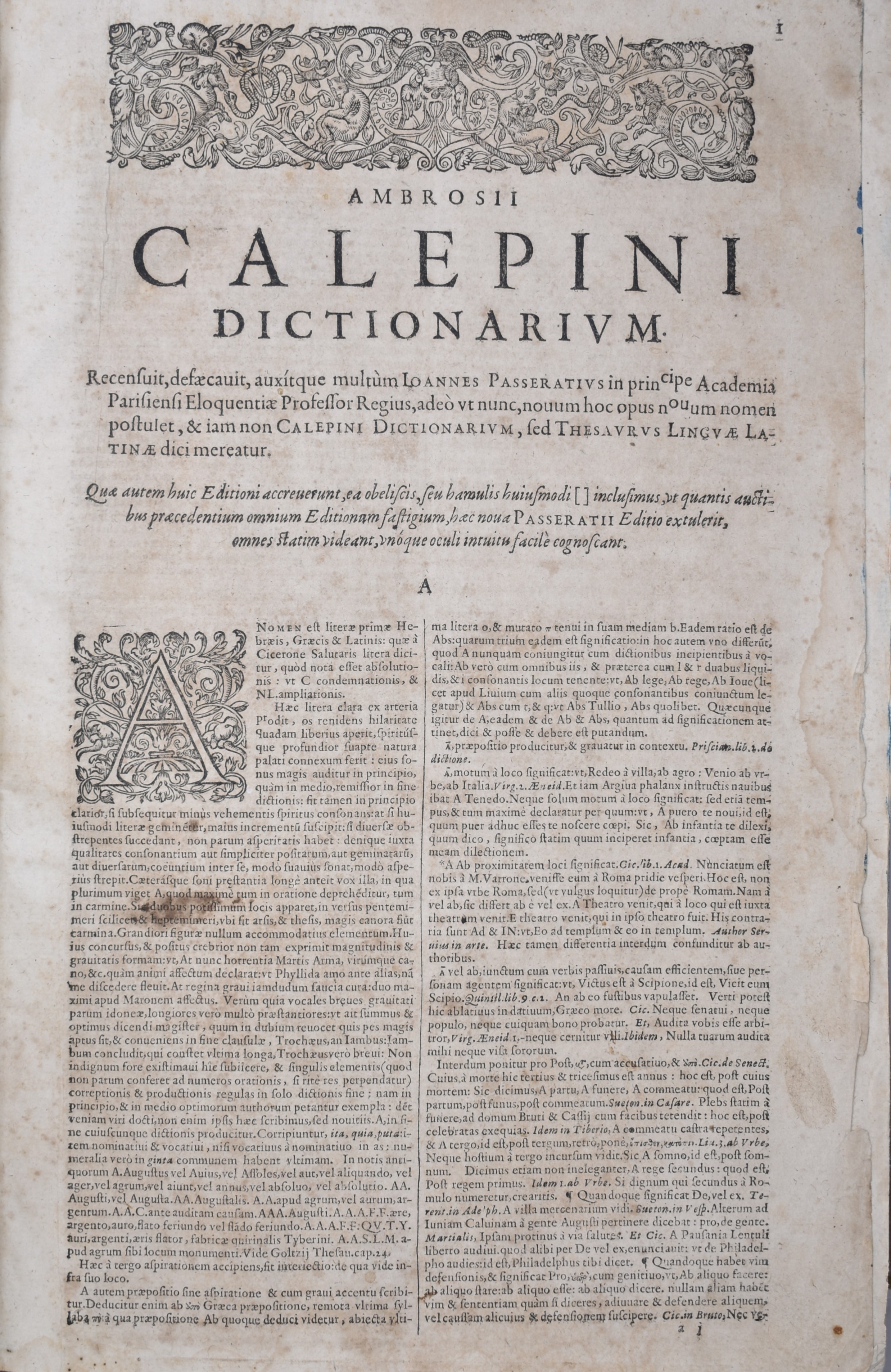 Calepino, Ambrogio Ambrosii Calepini Dictionarium Octolingue, in Quo Latinis Dictionibus Hebraeae...