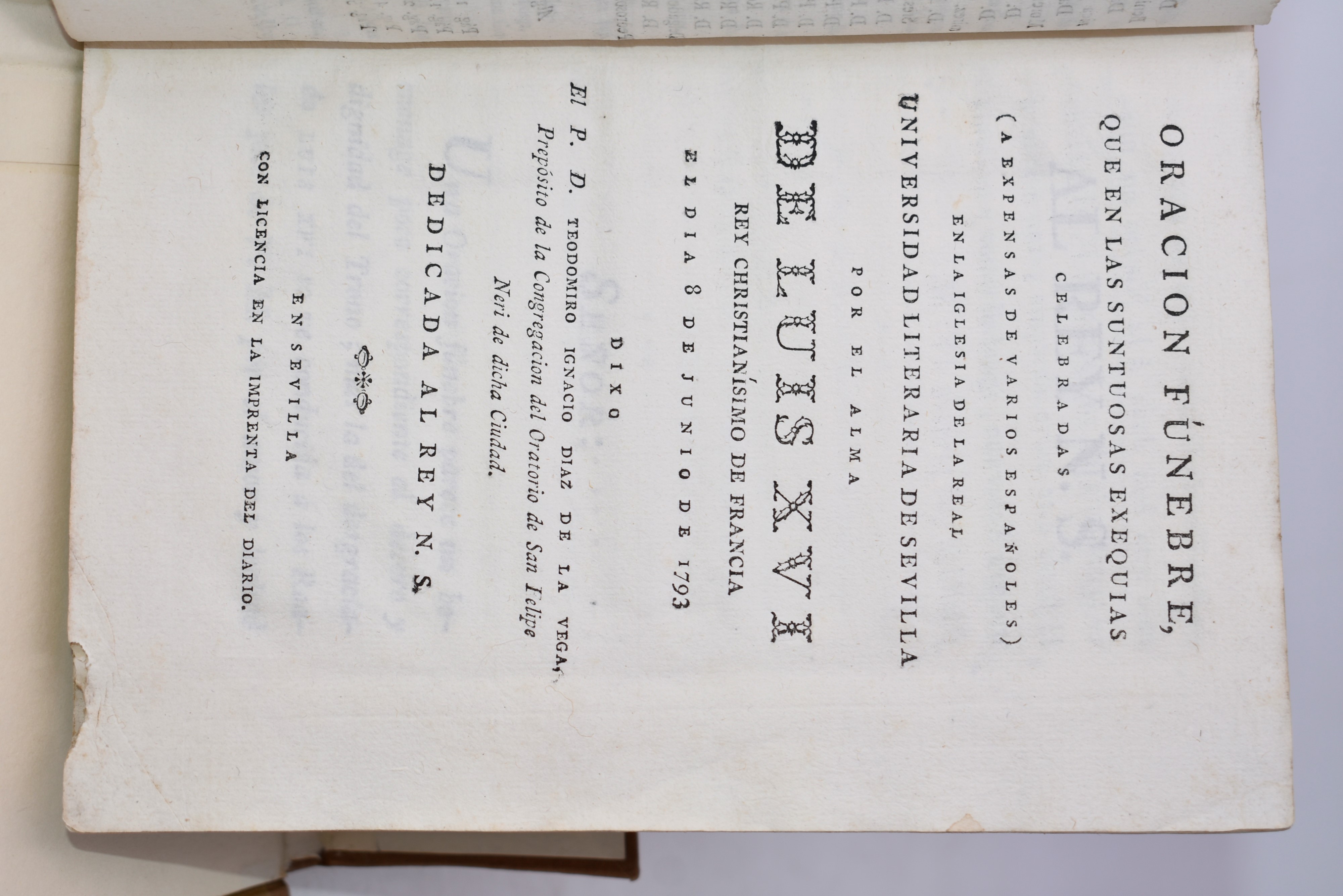 Relacion De Las Suntuosas Exequias Celebradas En Sevilla El Dia 8 De Junio De 1793 a Expensas De ...