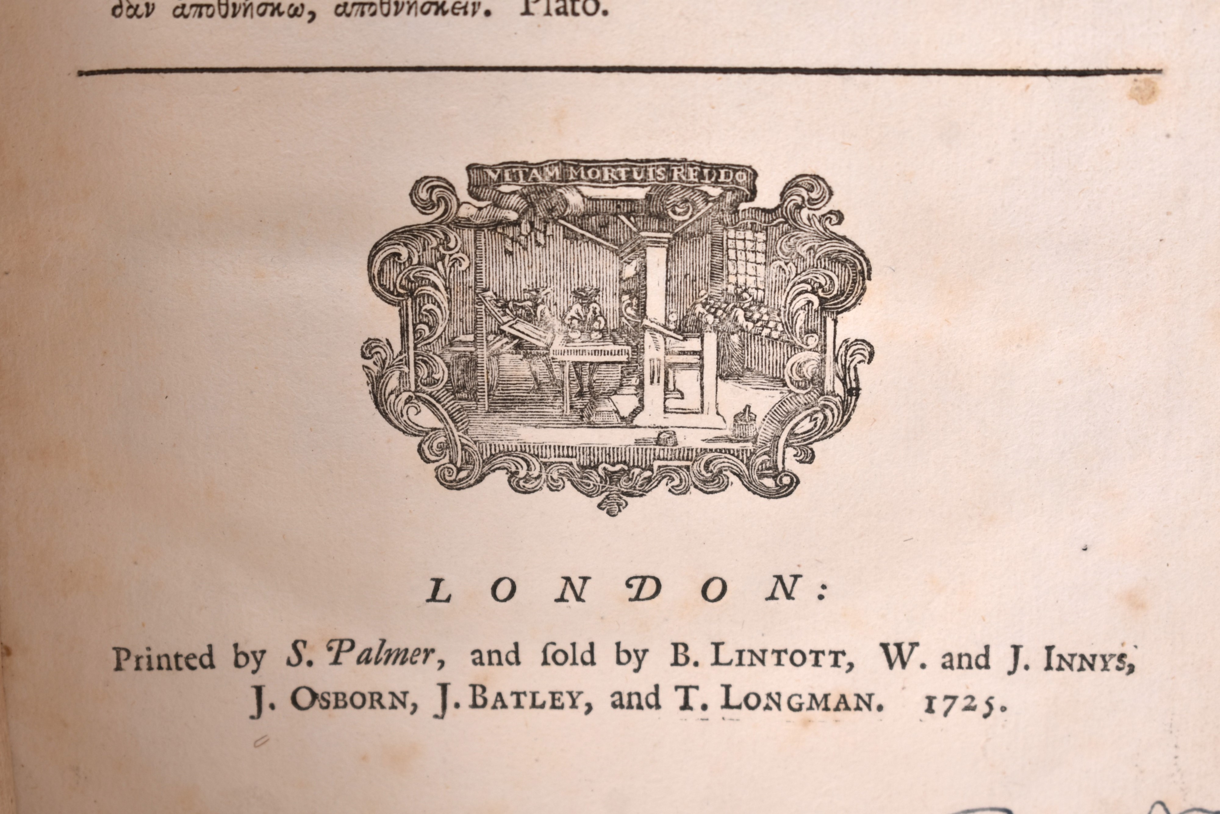 Wollaston, William: The Religion Of Nature Illustrated. London, 1725, S. Palmer.