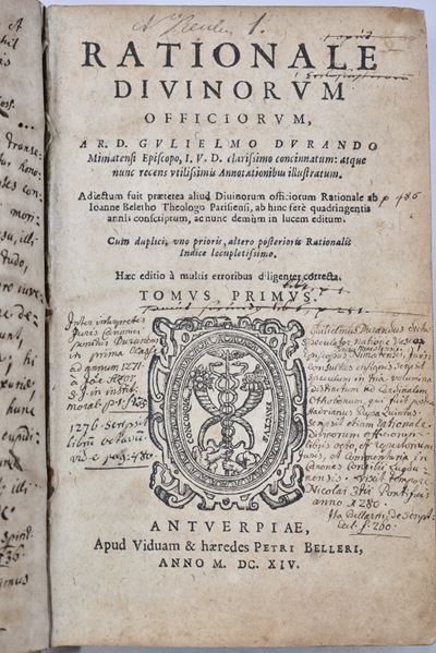 Durand, Guillaume (guglielmo Durando) Rationale Diuinorum Officiorum, a r.D. Gulielmo Durando Mim...