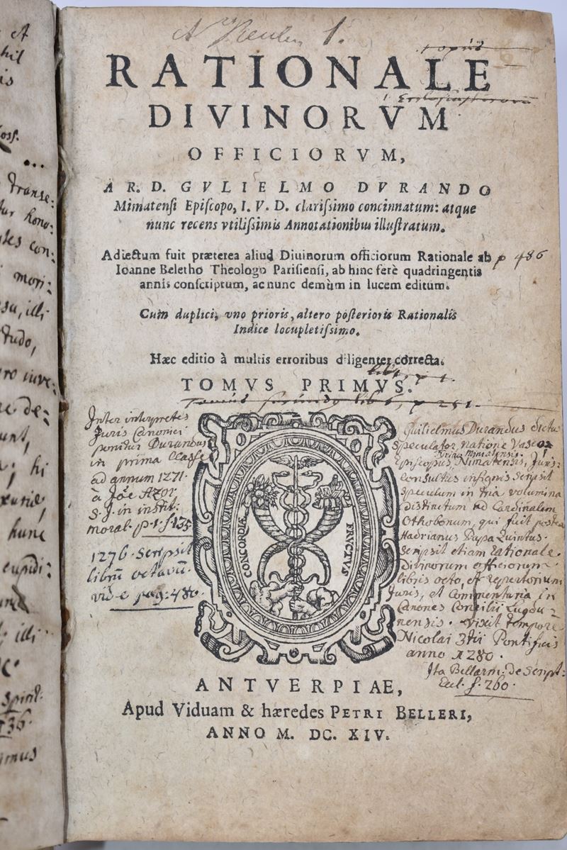 Durand, Guillaume (guglielmo Durando) Rationale Diuinorum Officiorum, a r.D. Gulielmo Durando Mim...