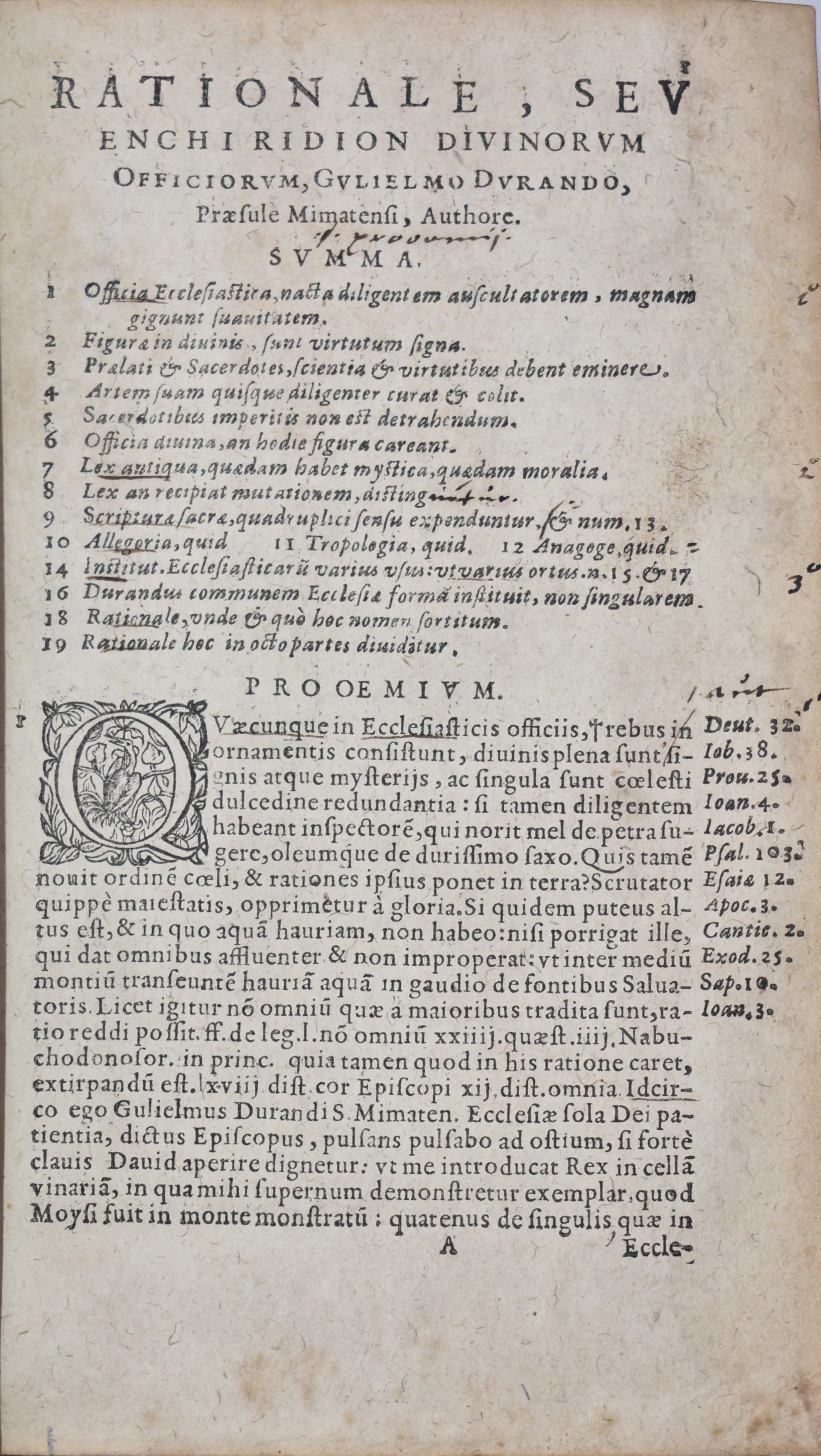 Durand, Guillaume (guglielmo Durando) Rationale Diuinorum Officiorum, a r.D. Gulielmo Durando Mim...